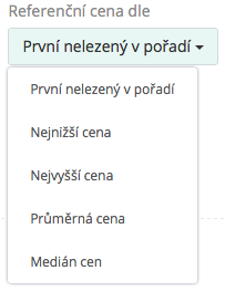 Vylepšené pravidlo Cena dle konkurence - Výpočet referenční ceny