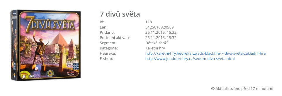 Detail produktu - Základní informace