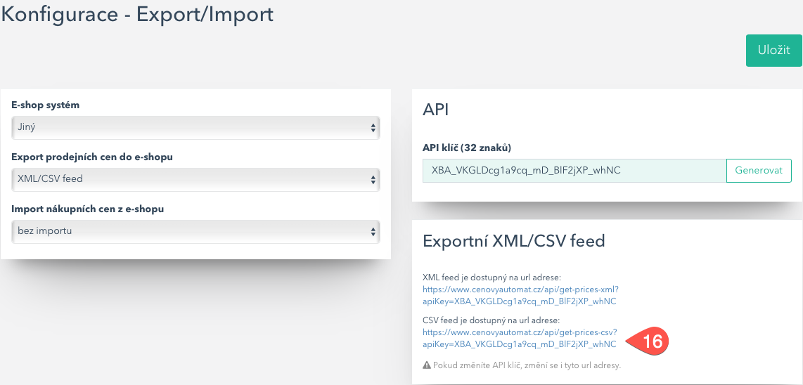 Konfigurace - Export/Import typ - Eshop-Rychle Autoimport