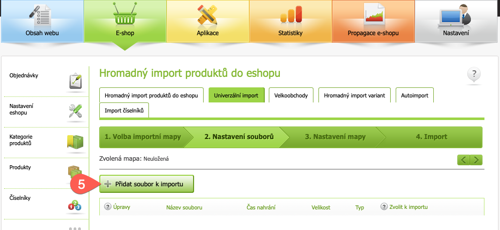 Konfigurace - Export/Import typ - Eshop-Rychle Autoimport