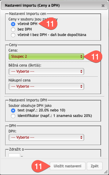 Konfigurace - Export/Import typ - Eshop-Rychle Autoimport