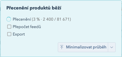Průběh přecenění