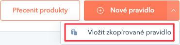 Vložení zkopírovaného pravidla