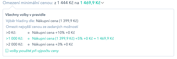 Omezení minimální cenou